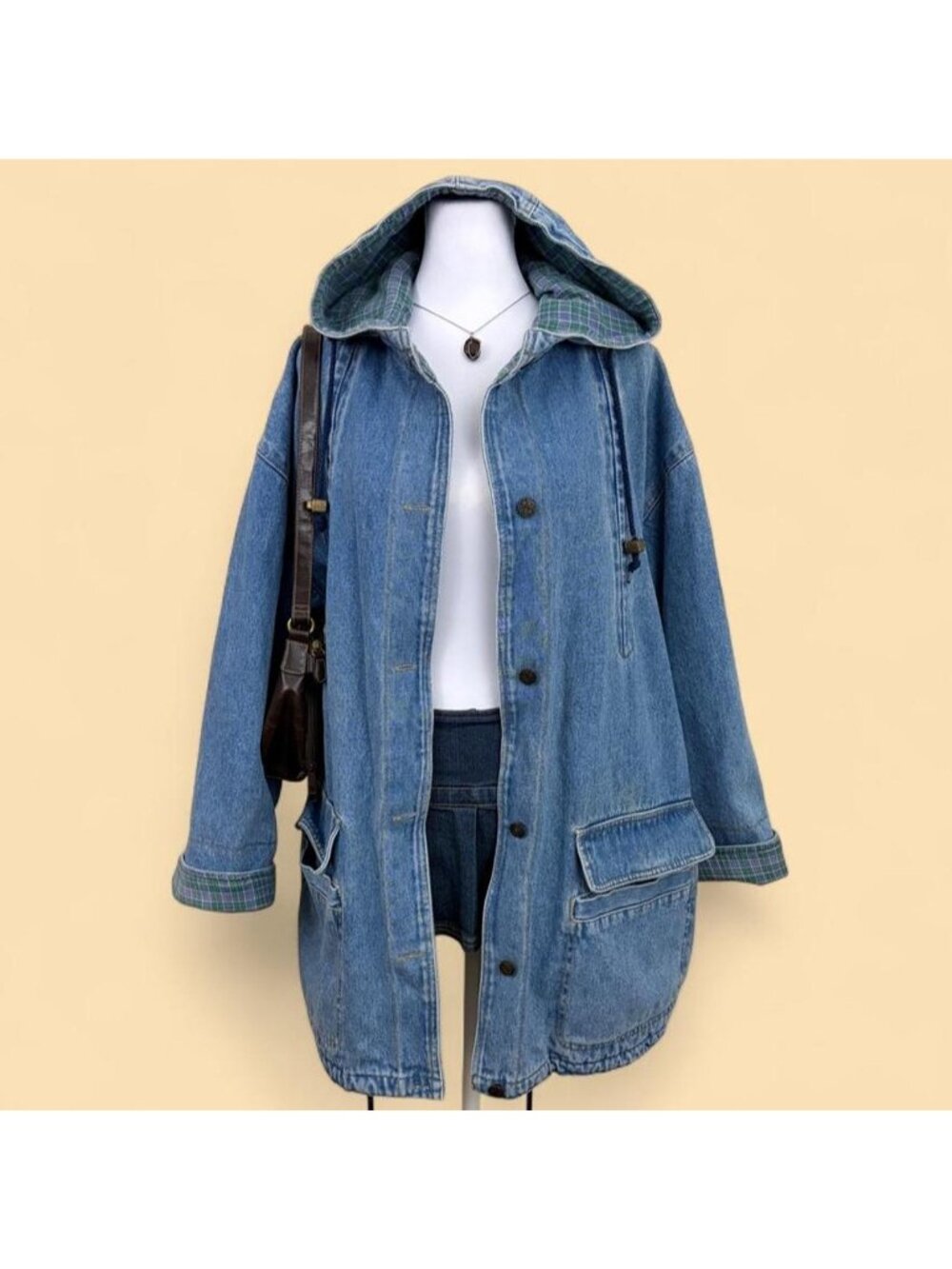 90s denim flannel lined chore coat barn jacket